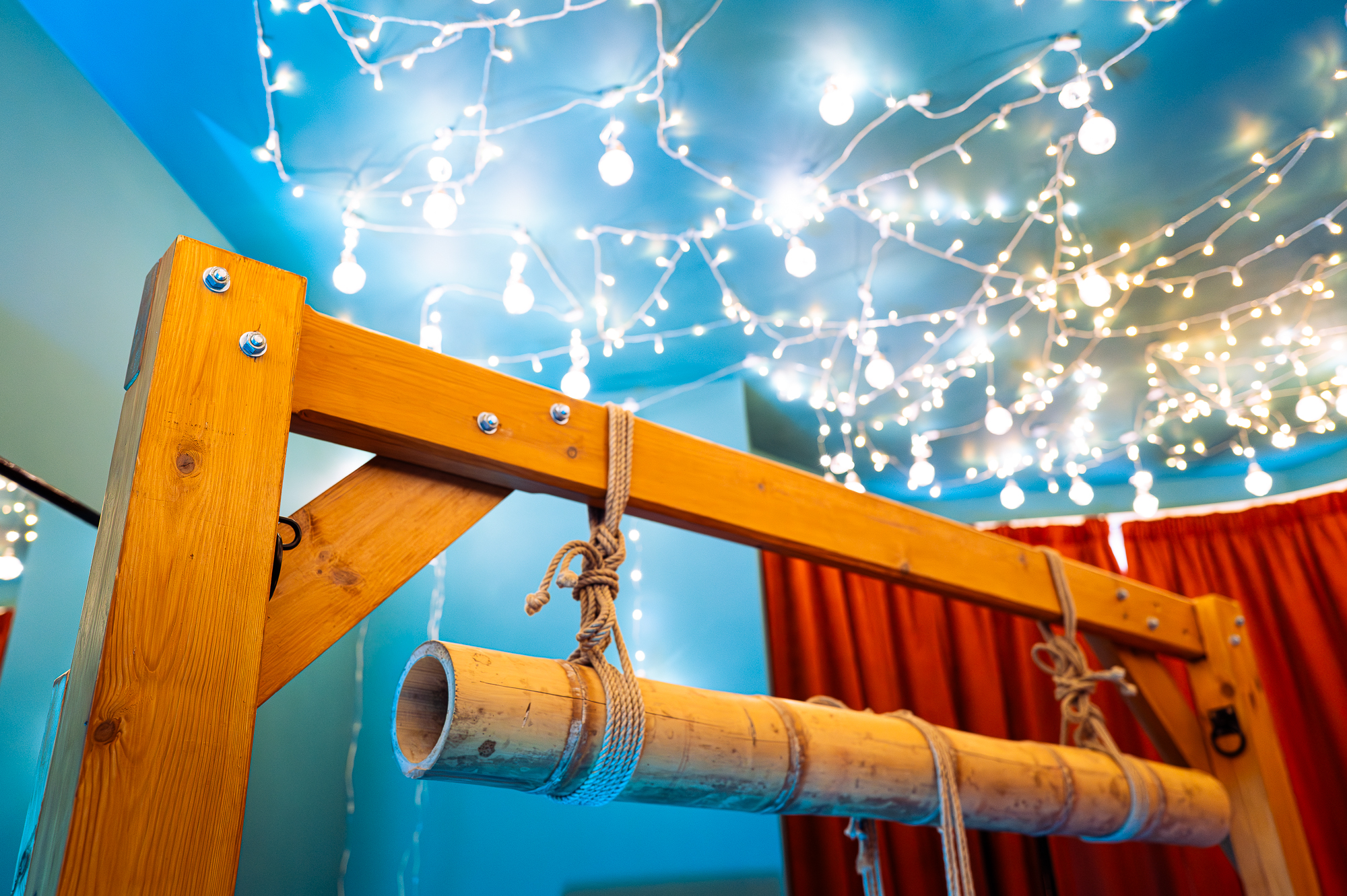 A botanical, colourful corner of The Nest with bamboo-inspired tones.